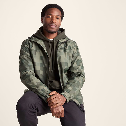 Craven Mens Waterproof Packaway Jacket - Green Pixel