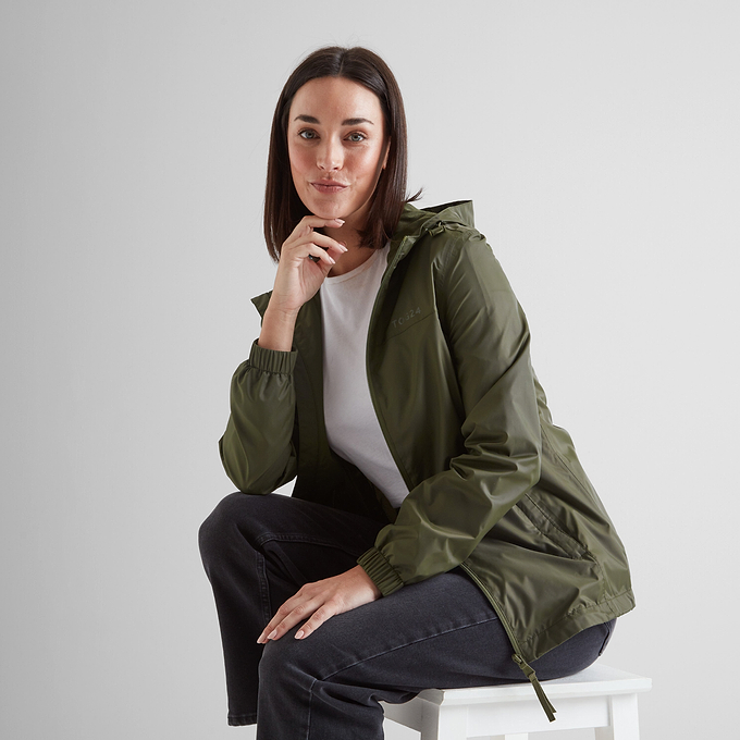 Craven Womens Waterproof Packaway Jacket - Khaki