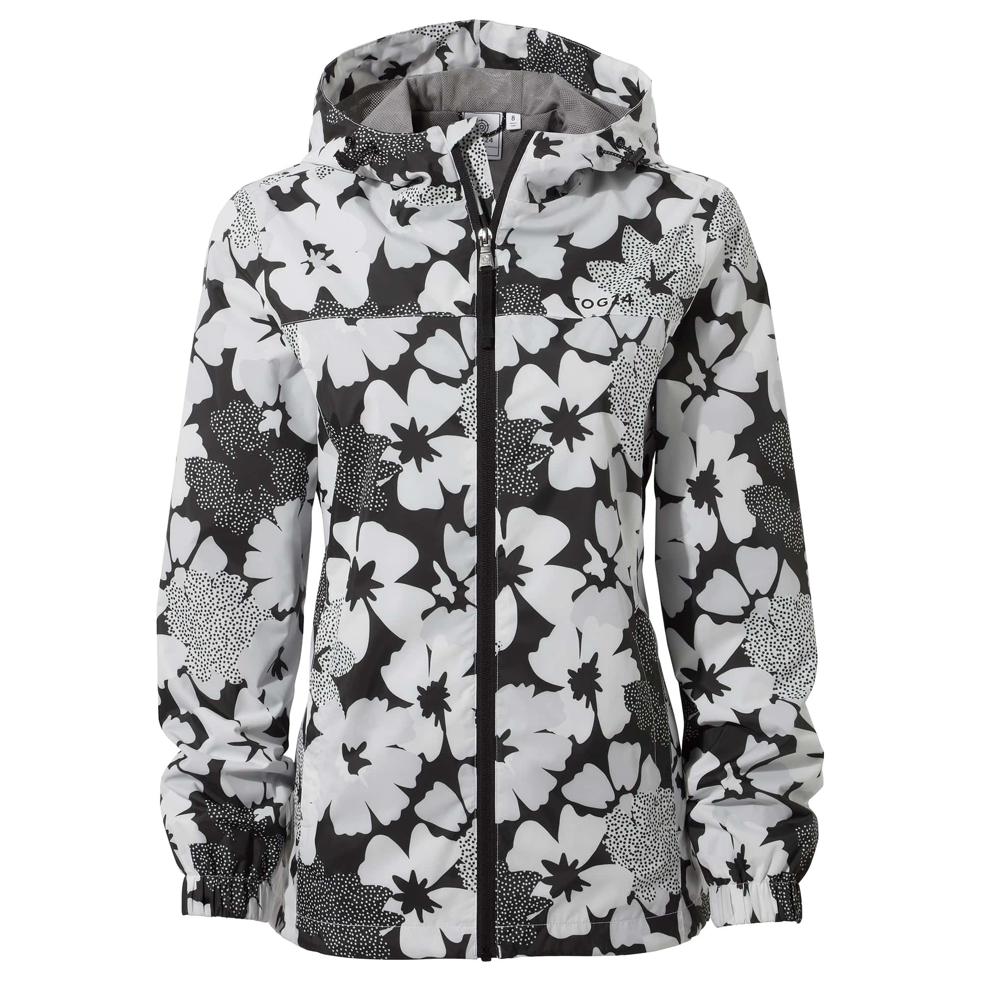 Black and white rain jacket hotsell