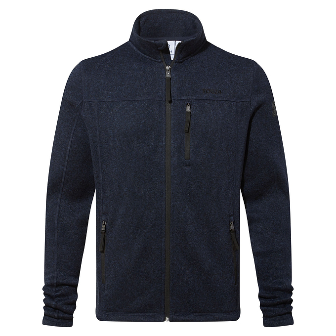 Cresswell Mens Knitlook Fleece Jacket - Dark Indigo Marl