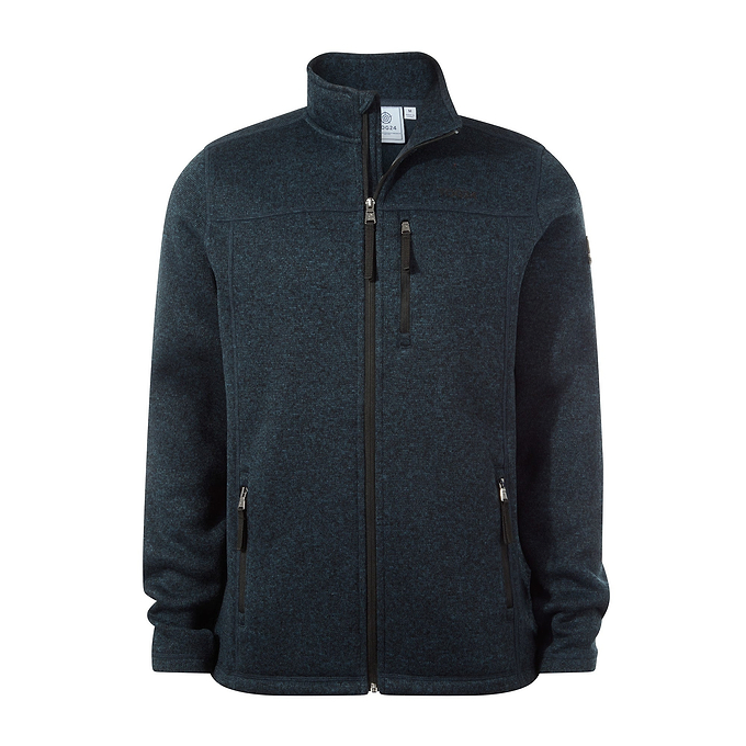 Cresswell Mens Knitlook Fleece Jacket - Dark Indigo Marl