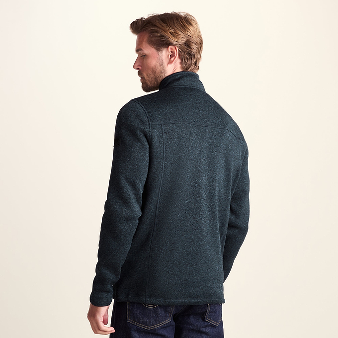 Cresswell Mens Knitlook Fleece Jacket - Dark Indigo Marl