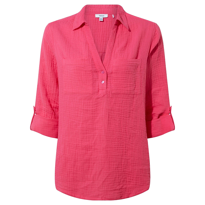 Cruise Womens Long Sleeve Shirt- Hibiscus Pink