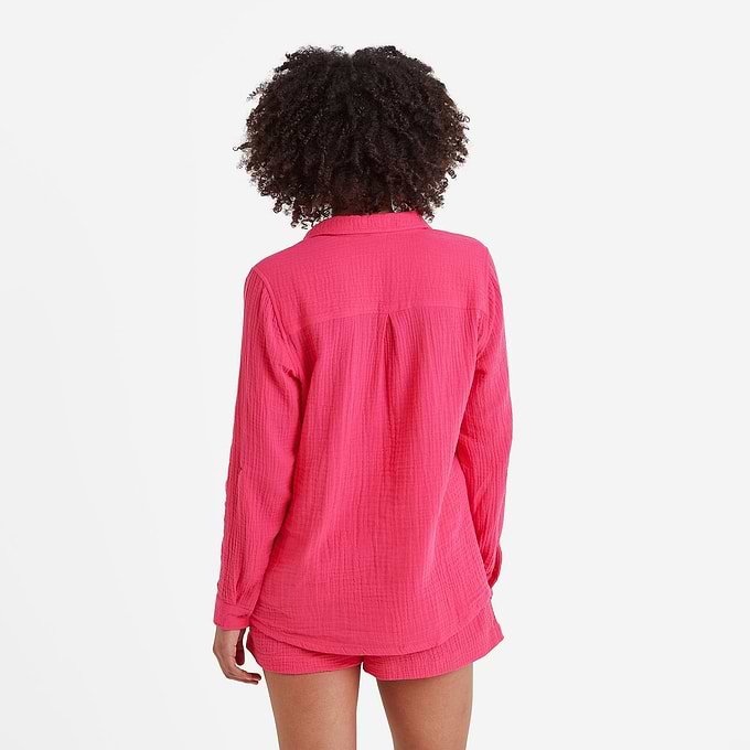 Cruise Womens Long Sleeve Shirt- Hibiscus Pink