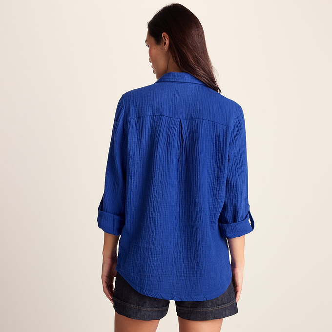 Cruise Womens Long Sleeve 100% Cotton Shirt - Ultramarine Blue