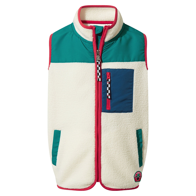 Damara Kids Shaun the Sheep Sherpa Gilet - Woolly/Ocean Blue