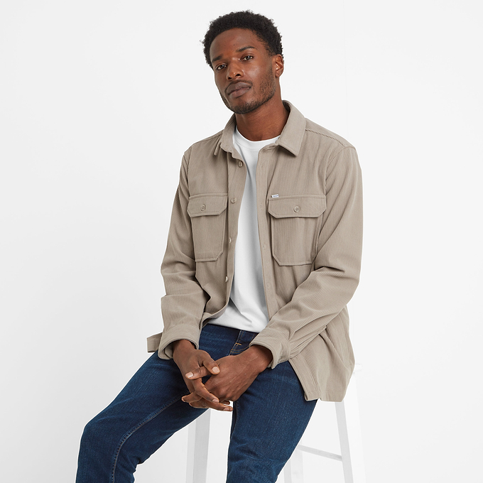 Dante Mens Shacket - Dark Taupe