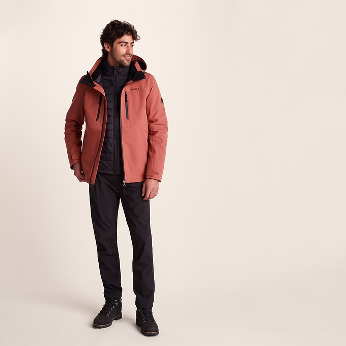 Denton Mens Waterproof 3-in-1 Jacket - Clay