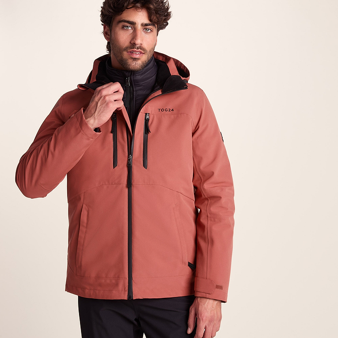 Denton Mens Waterproof 3-in-1 Jacket - Clay
