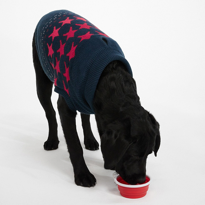 Doodle Knitted Dog Coat - Cerise Star Fairisle XS