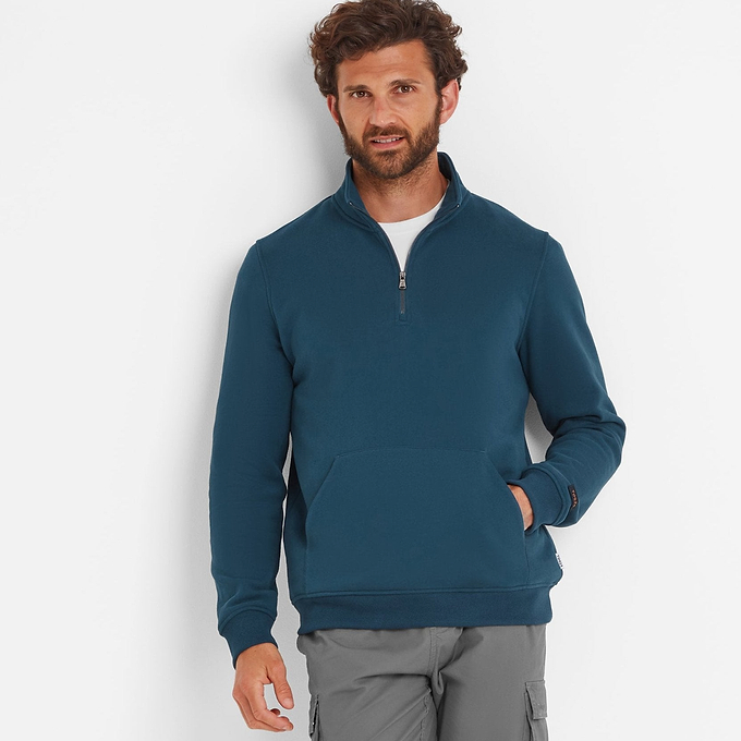 Dorian Mens Zip Neck - Marine Blue