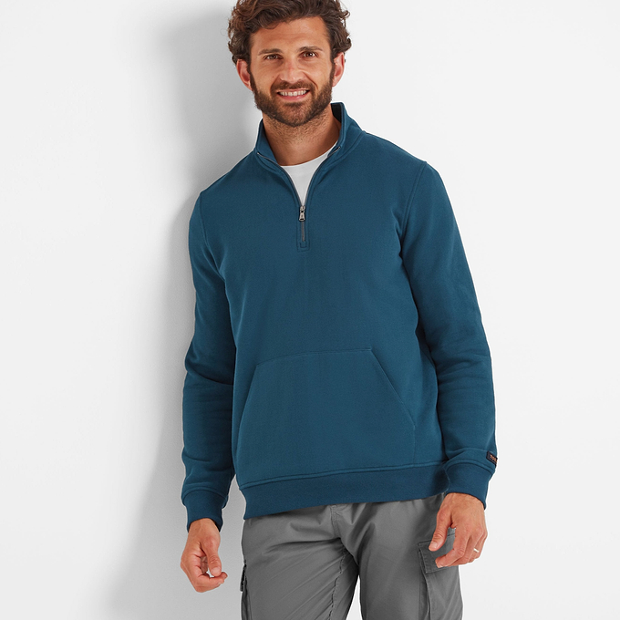 Dorian Mens Zip Neck - Marine Blue