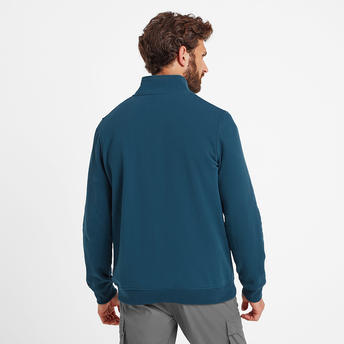 Dorian Mens Zip Neck - Marine Blue
