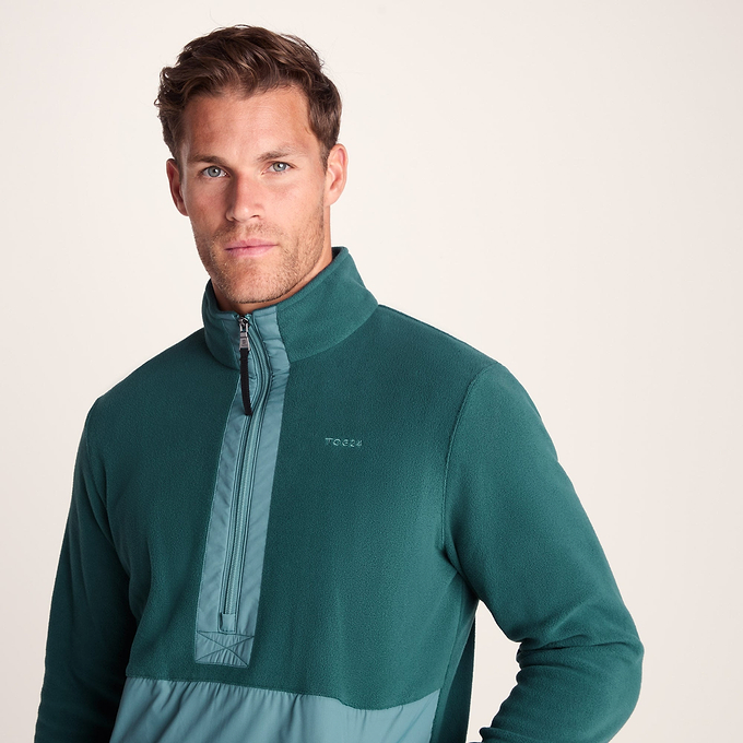 Dowson Mens Fleece Zip Neck - Hydro Blue/Dark Turquoise