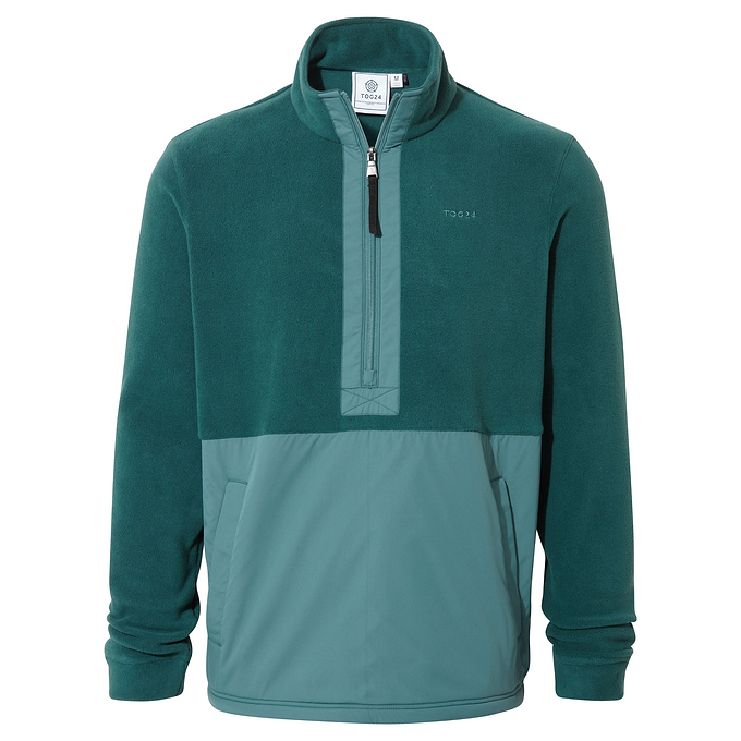 Dowson Mens Fleece Zip Neck - Hydro Blue/Dark Turquoise