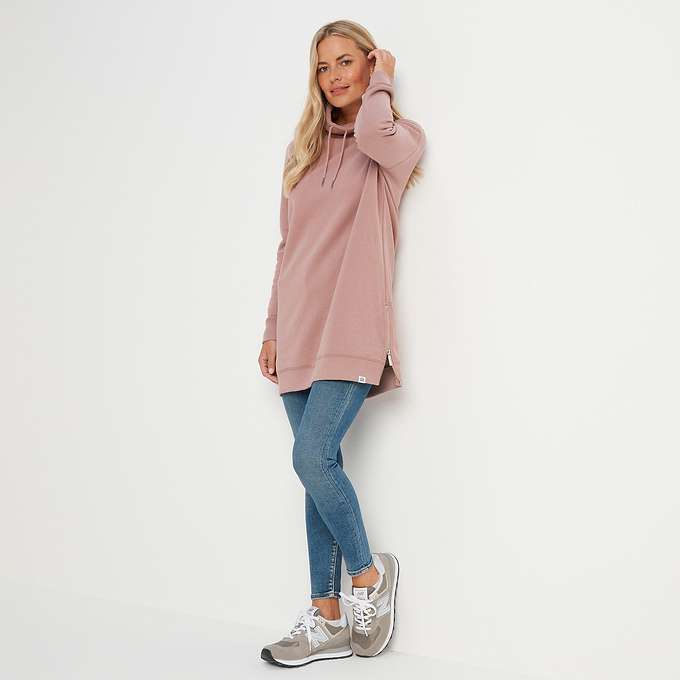 Drakeford Womens Longline Sweat - Faded Pink