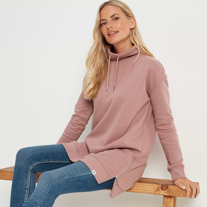 Drakeford Womens Longline Sweat - Faded Pink