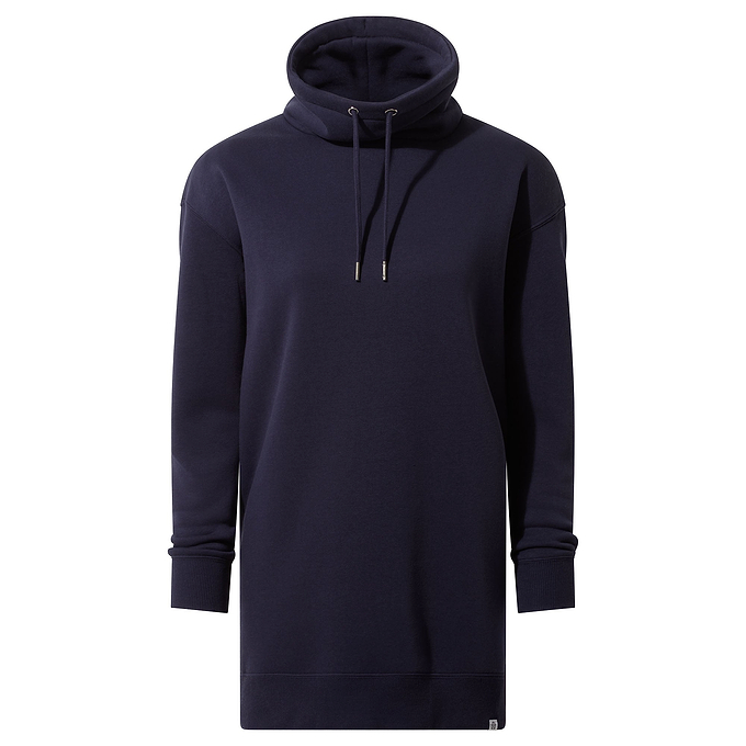 Drakeford Womens Longline Funnel Neck Sweat - Oxford Blue