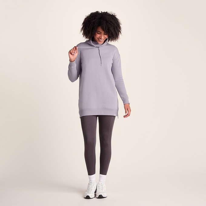 Drakeford Womens Longline Funnel Neck Sweat - Lavender Grey