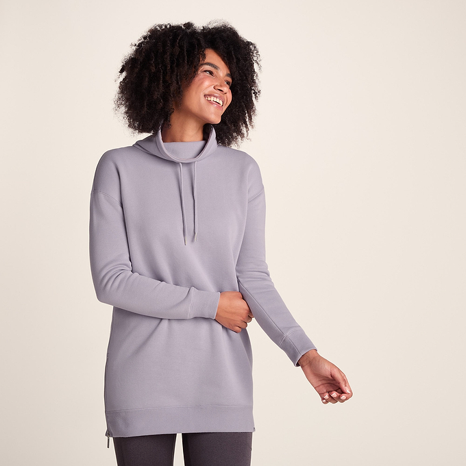 Drakeford Womens Longline Funnel Neck Sweat - Lavender Grey
