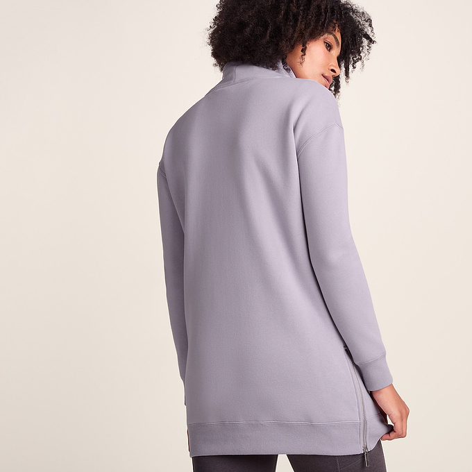 Drakeford Womens Longline Funnel Neck Sweat - Lavender Grey