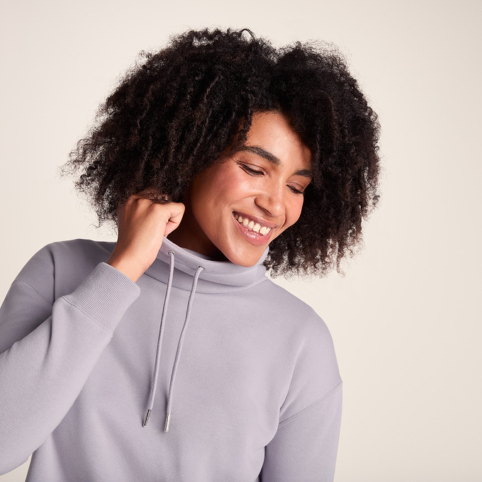 Drakeford Womens Longline Funnel Neck Sweat - Lavender Grey