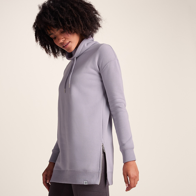 Drakeford Womens Longline Funnel Neck Sweat - Lavender Grey