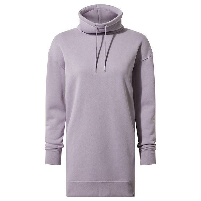 Drakeford Womens Longline Funnel Neck Sweat - Lavender Grey