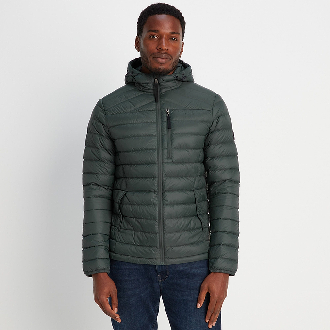 Drax Mens Hooded Down Jacket - Pine Green