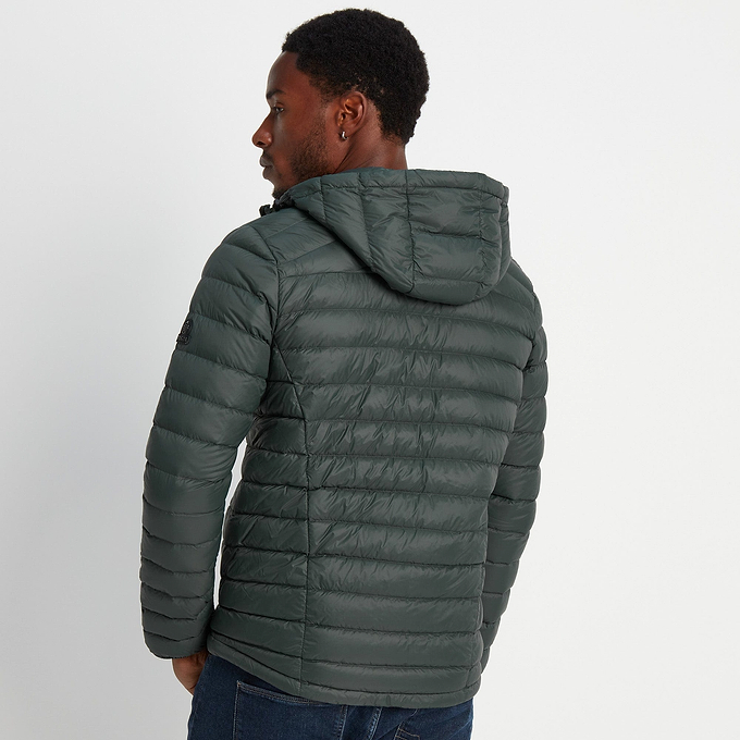 Drax Mens Hooded Down Jacket - Pine Green