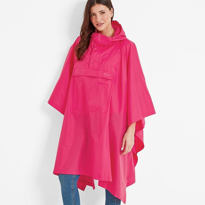 Drench Unisex Packable Waterproof Poncho - Magenta Pink