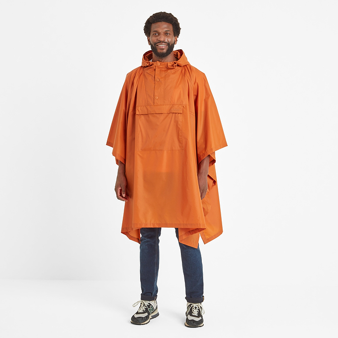 Drench Unisex Poncho - Dark Orange