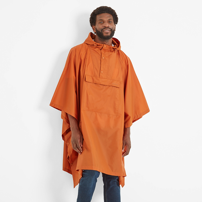 Drench Unisex Poncho - Dark Orange