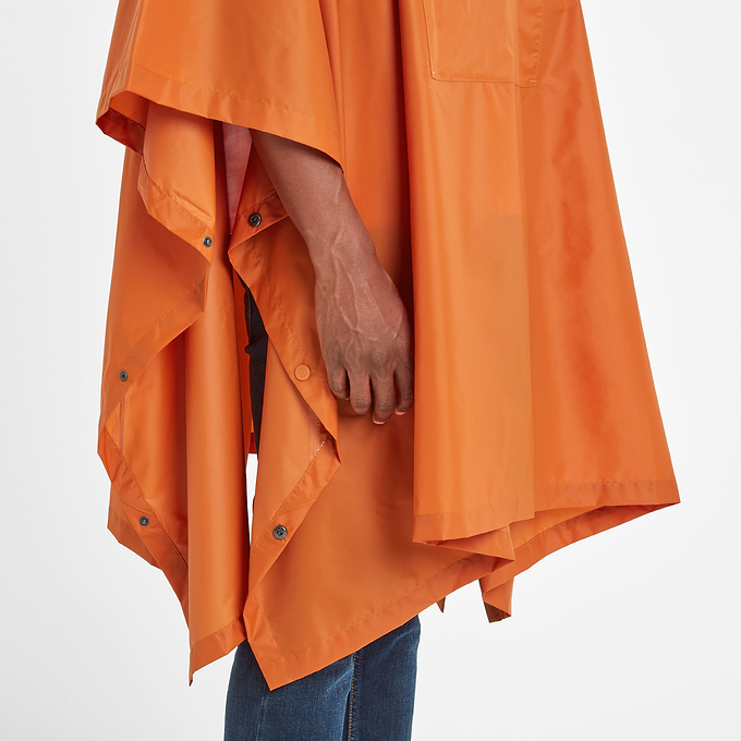 Drench Unisex Poncho - Dark Orange