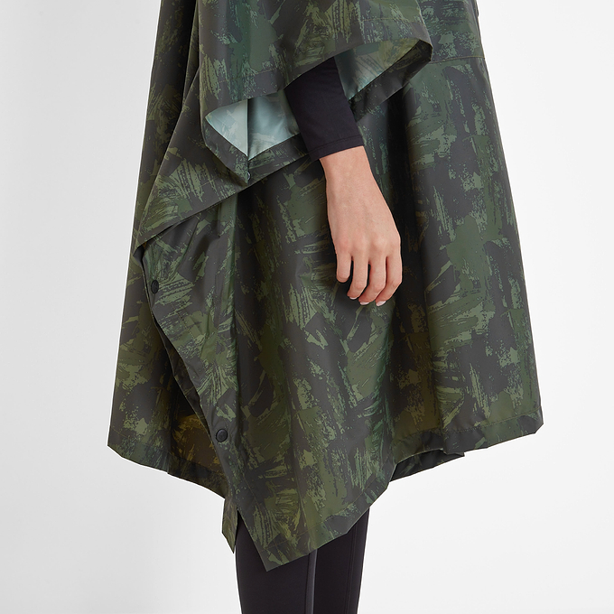 Drench Unisex Poncho - Forage Green Print