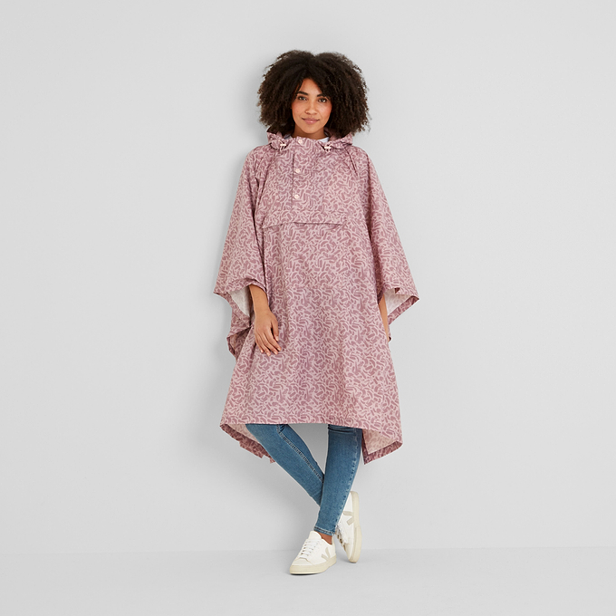 Drench Unisex Poncho - Dusky Rose Brushstroke Print