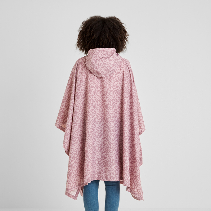 Drench Unisex Poncho - Dusky Rose Brushstroke Print