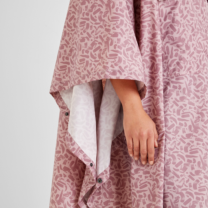 Drench Unisex Poncho - Dusky Rose Brushstroke Print
