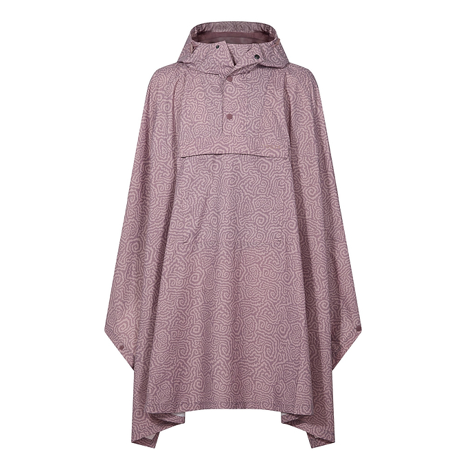 Drench Unisex Waterproof Poncho - Dusky Pink Wiggle Print