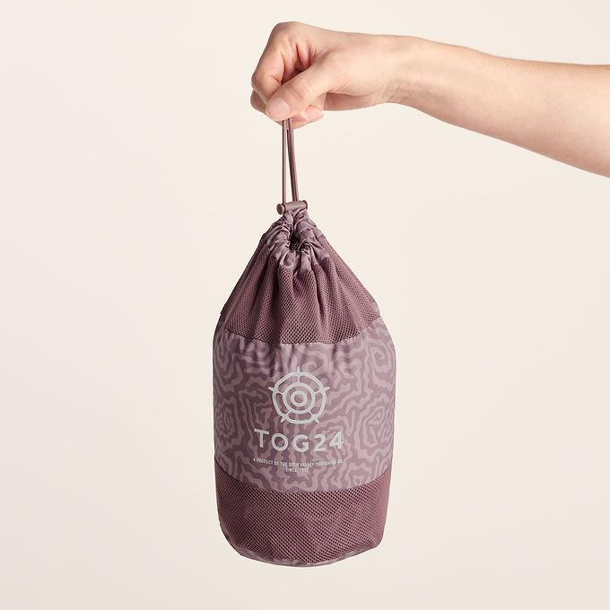 Drench Unisex Waterproof Poncho - Dusky Pink Wiggle Print