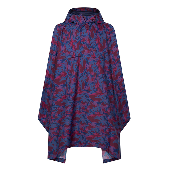 Drench Unisex Waterproof Poncho - Oxford Blue Abstract Print