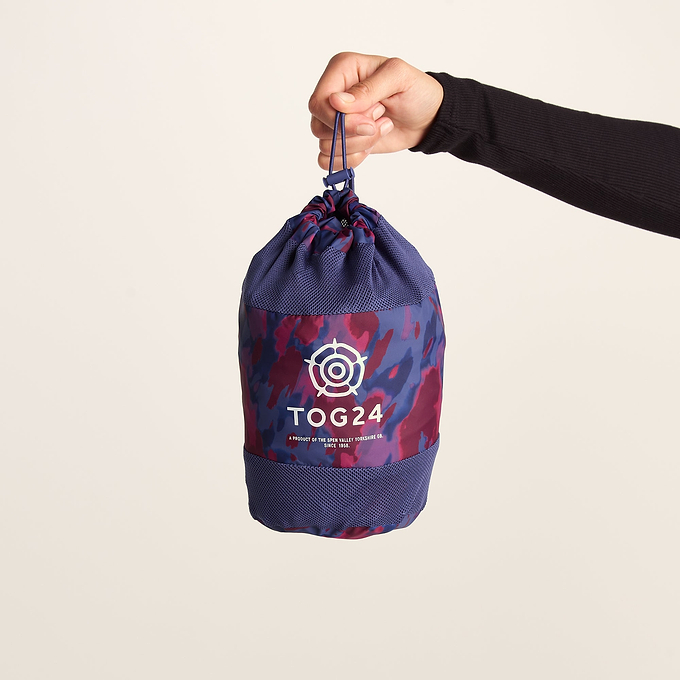 Drench Unisex Waterproof Poncho - Oxford Blue Abstract Print