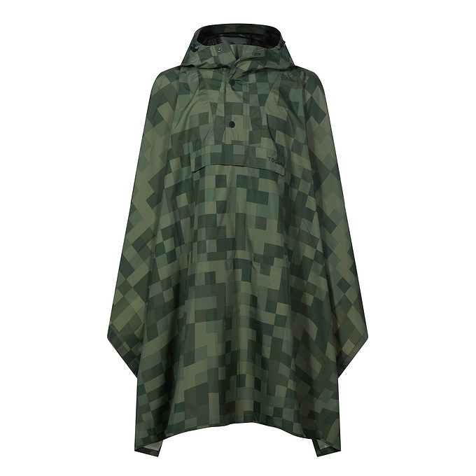 Drench Unisex Waterproof Poncho - Forage Green Pixel Print