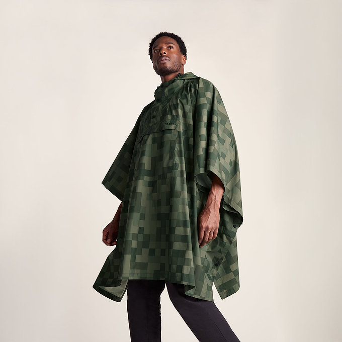 Drench Unisex Waterproof Poncho - Forage Green Pixel Print