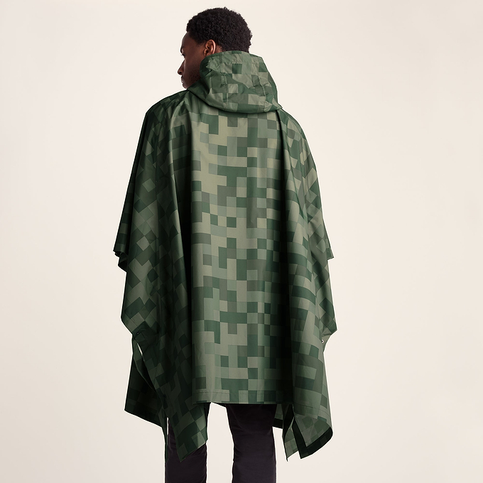Drench Unisex Waterproof Poncho - Forage Green Pixel Print