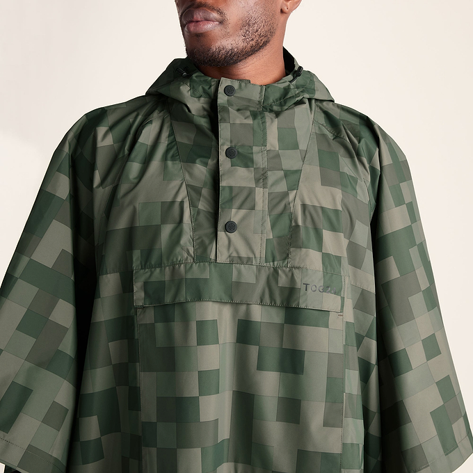 Drench Unisex Waterproof Poncho - Forage Green Pixel Print