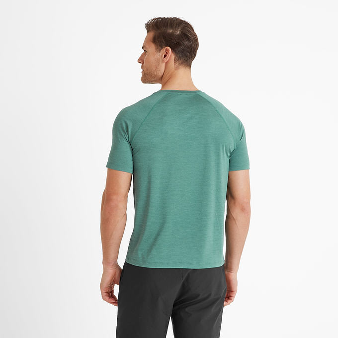 Durleigh Mens Tech Short Sleeve Top - Seafoam Green Marl