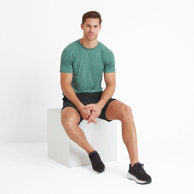 Durleigh Mens Tech Short Sleeve Top - Seafoam Green Marl