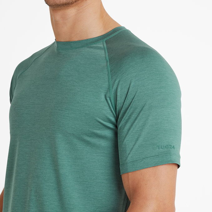 Durleigh Mens Tech Short Sleeve Top - Seafoam Green Marl