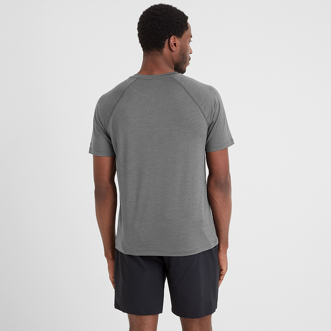Durleigh Mens Tech Short Sleeve Top - Dark Grey Marl